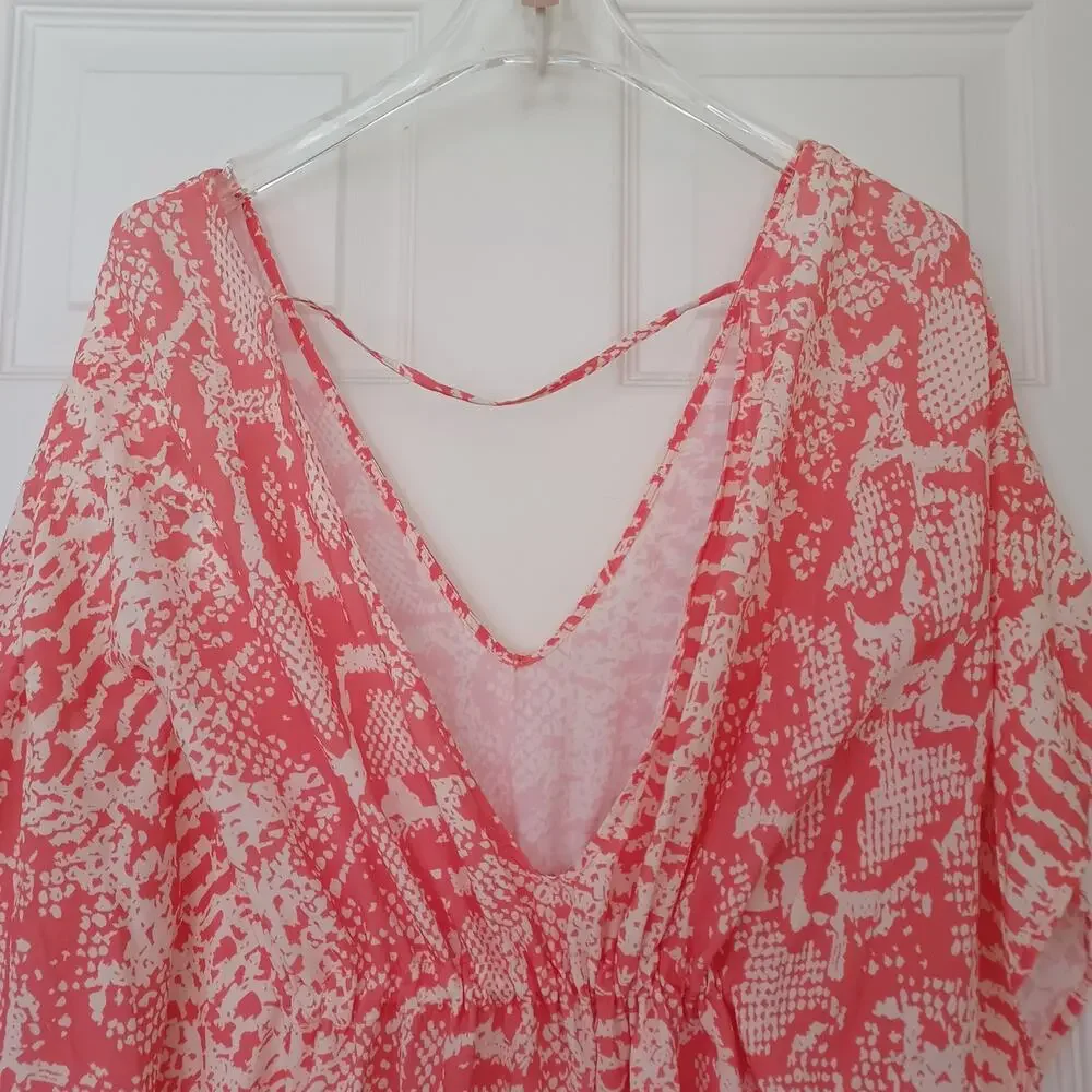 Maaji Spirit Animal Bluebell Kaftan Coral Cream Animal Print L NWT - Picture 10 of 16